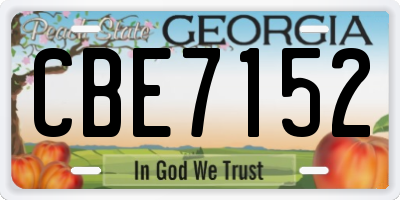 GA license plate CBE7152