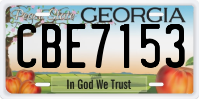 GA license plate CBE7153