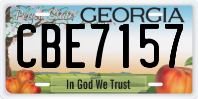 GA license plate CBE7157