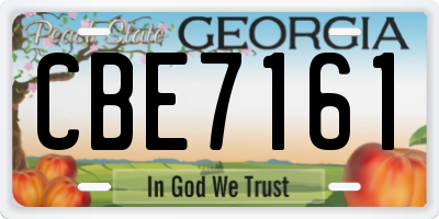 GA license plate CBE7161