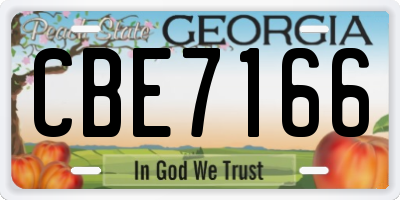 GA license plate CBE7166