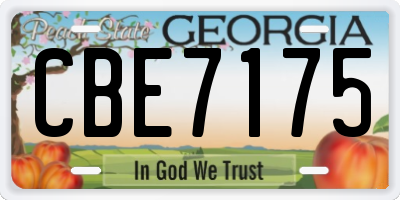 GA license plate CBE7175