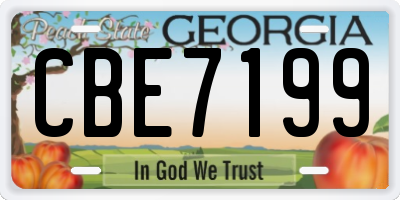 GA license plate CBE7199
