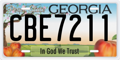 GA license plate CBE7211