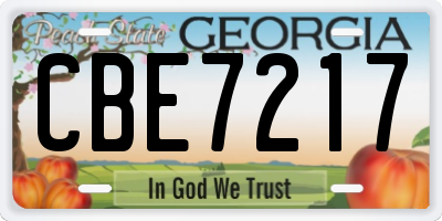 GA license plate CBE7217