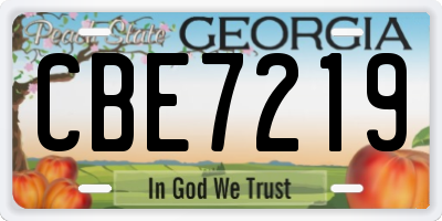 GA license plate CBE7219