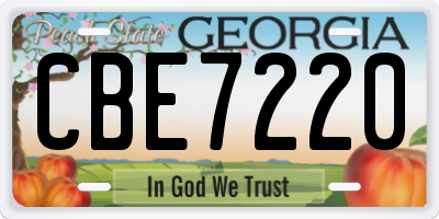 GA license plate CBE7220