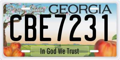 GA license plate CBE7231