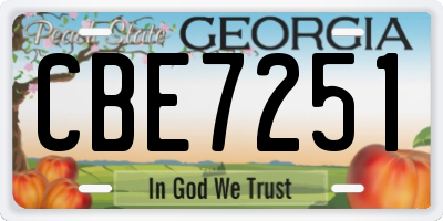 GA license plate CBE7251