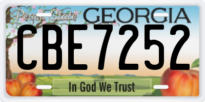 GA license plate CBE7252