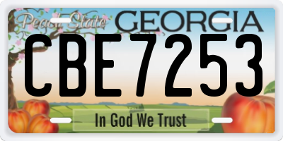 GA license plate CBE7253