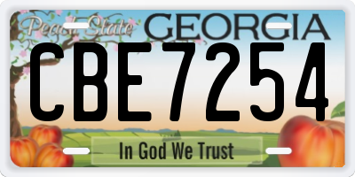 GA license plate CBE7254