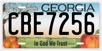 GA license plate CBE7256