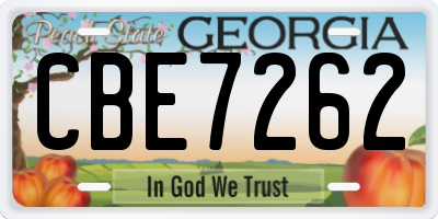GA license plate CBE7262