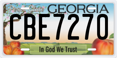 GA license plate CBE7270