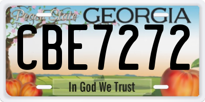GA license plate CBE7272