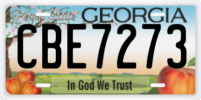 GA license plate CBE7273