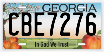 GA license plate CBE7276