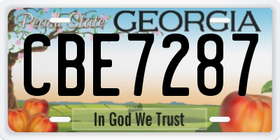 GA license plate CBE7287
