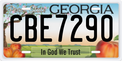 GA license plate CBE7290