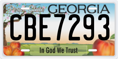 GA license plate CBE7293