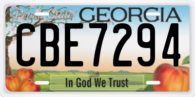 GA license plate CBE7294