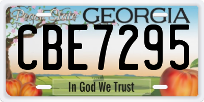 GA license plate CBE7295