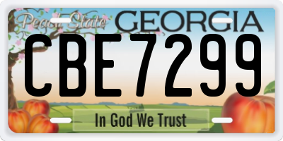 GA license plate CBE7299