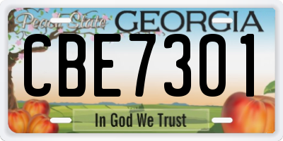 GA license plate CBE7301