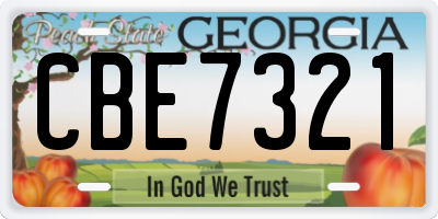 GA license plate CBE7321