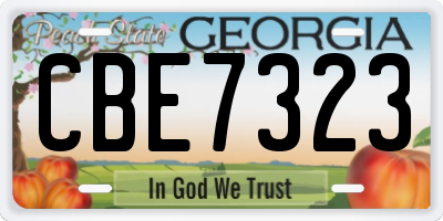 GA license plate CBE7323