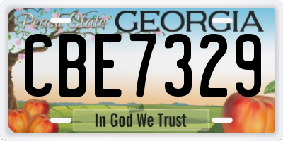GA license plate CBE7329