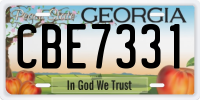 GA license plate CBE7331