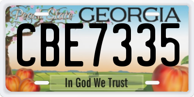 GA license plate CBE7335