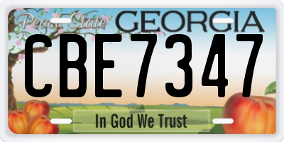 GA license plate CBE7347