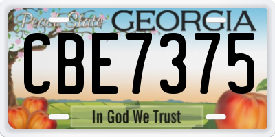 GA license plate CBE7375