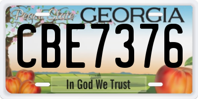 GA license plate CBE7376