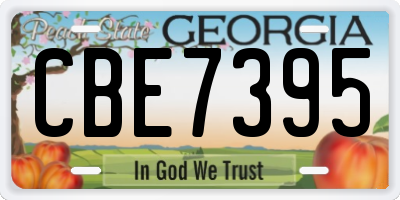 GA license plate CBE7395