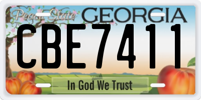 GA license plate CBE7411
