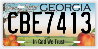 GA license plate CBE7413