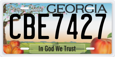 GA license plate CBE7427