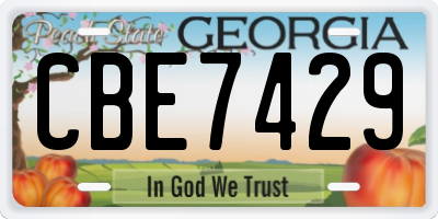 GA license plate CBE7429