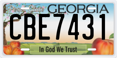 GA license plate CBE7431