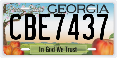 GA license plate CBE7437