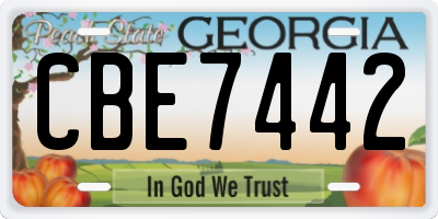 GA license plate CBE7442