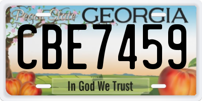 GA license plate CBE7459