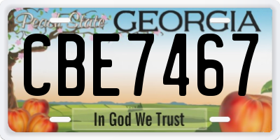 GA license plate CBE7467