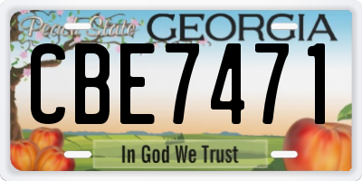 GA license plate CBE7471
