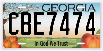 GA license plate CBE7474
