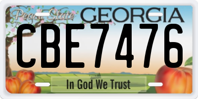 GA license plate CBE7476